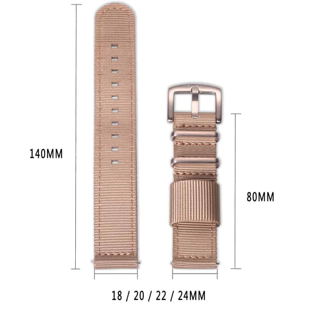 Khaki | Nylon Watch Band | Hemsut