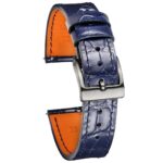 Blue | Alligator Embossed Leather Watch Bands Quick Release