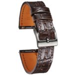 Brown stitches Brown | Alligator Embossed Leather Watch Bands Quick Release