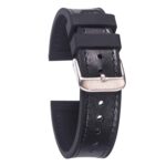 Black | Silicone & Leather Hybrid Watch Straps