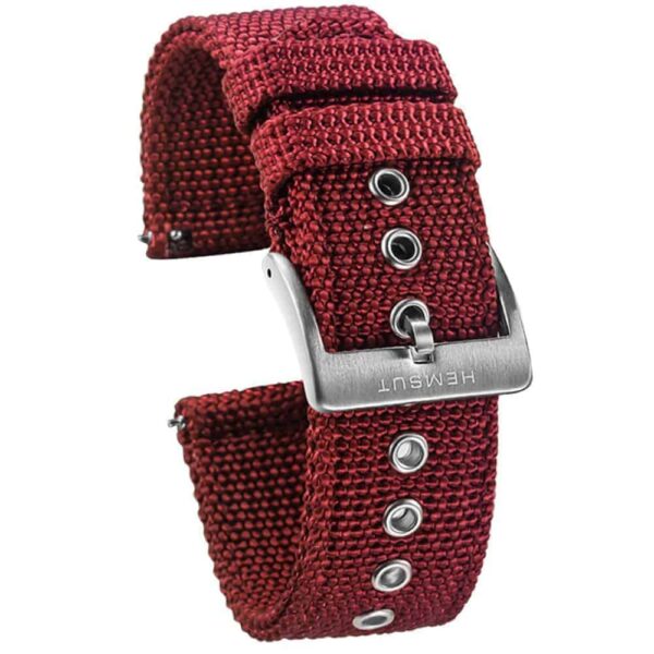 Red Canvas Watch Straps Quick Release Hemsut