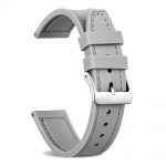 Grey & ivory white | Silicone & Leather Hybrid Watch Straps