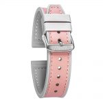 Grey & Pink | Silicone & Leather Hybrid Watch Straps