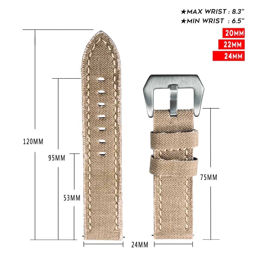 Beige| Canvas Watch Straps Quick Release | Hemsut