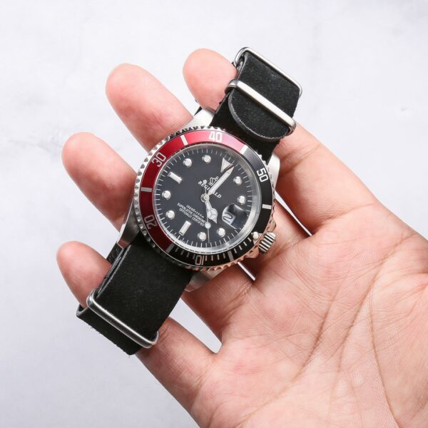 New Black Leather One Piece Straps 18mm 20mm 22mm Hemsut Hemsut