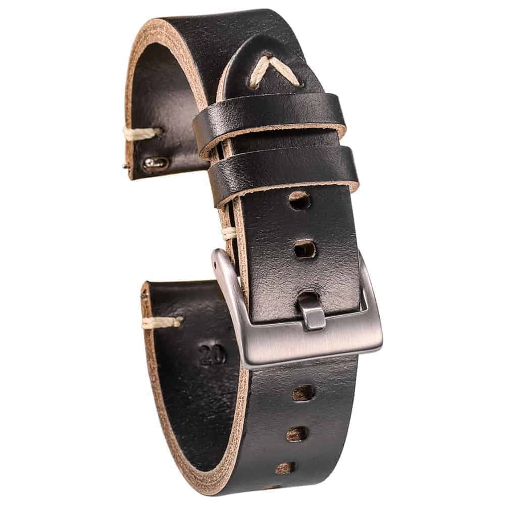 Black Horween Leather Watch Bands Quick Release