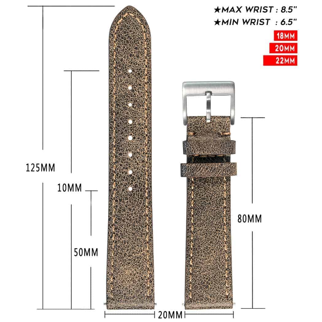 Brown Nubuck Leather Watch Bands Quick Release | Hemsut