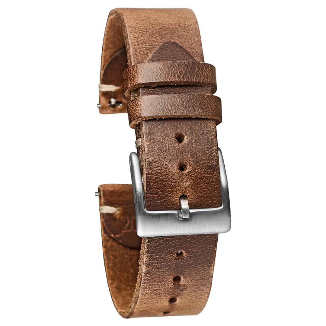 Natural, Thin Horween Leather Watch Strap