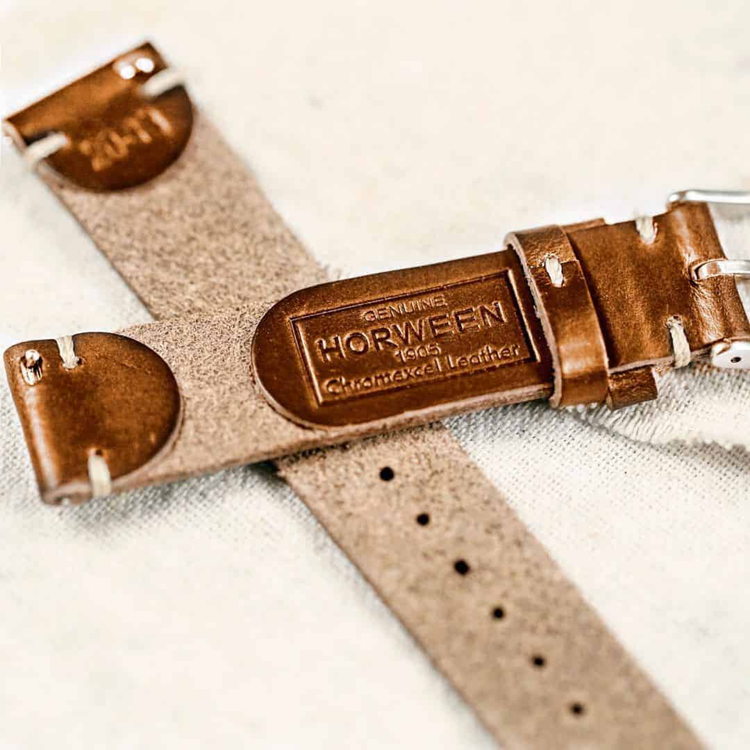 Thin leather top strap watch