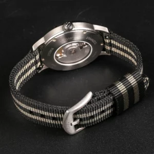 Black in White Nylon Watch Band | Hemsut