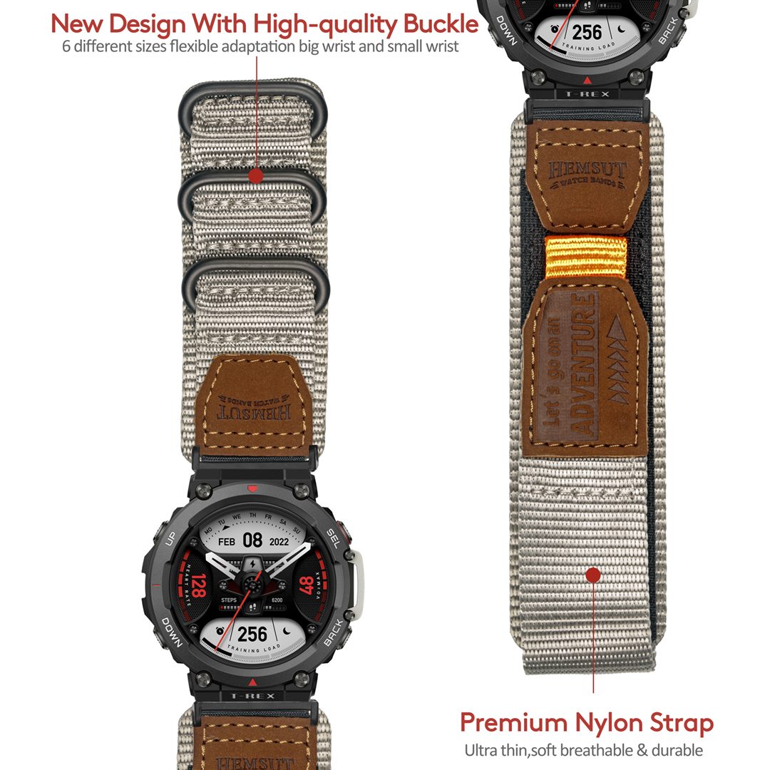 NEW Watchband for Amazfit T-Rex Pro T Rex Trex Strap Nylon Watch Band  Hook&Look Soft belt Bracelet